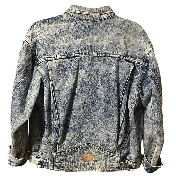 VTG URBAN EQUIPMENT Denim Bomber Jacket Size Lg Acid Wash 80s Blue Jean Retro - Picture 5 of 11